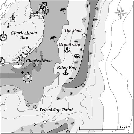 Carte Charlestown Bay Canouan Grenadines