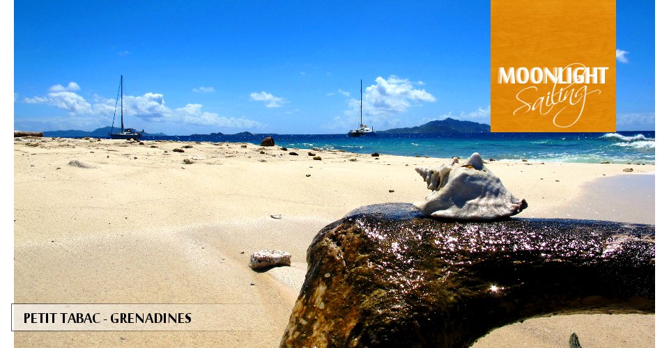beach in the Grenadines and boats at the anchorage